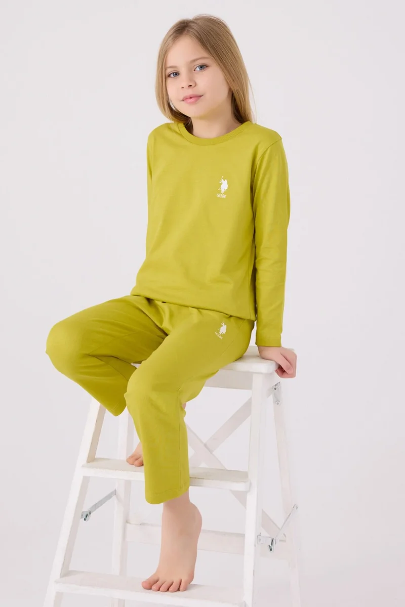 U.S. Polo Assn. Girls Peanut Pajama Set