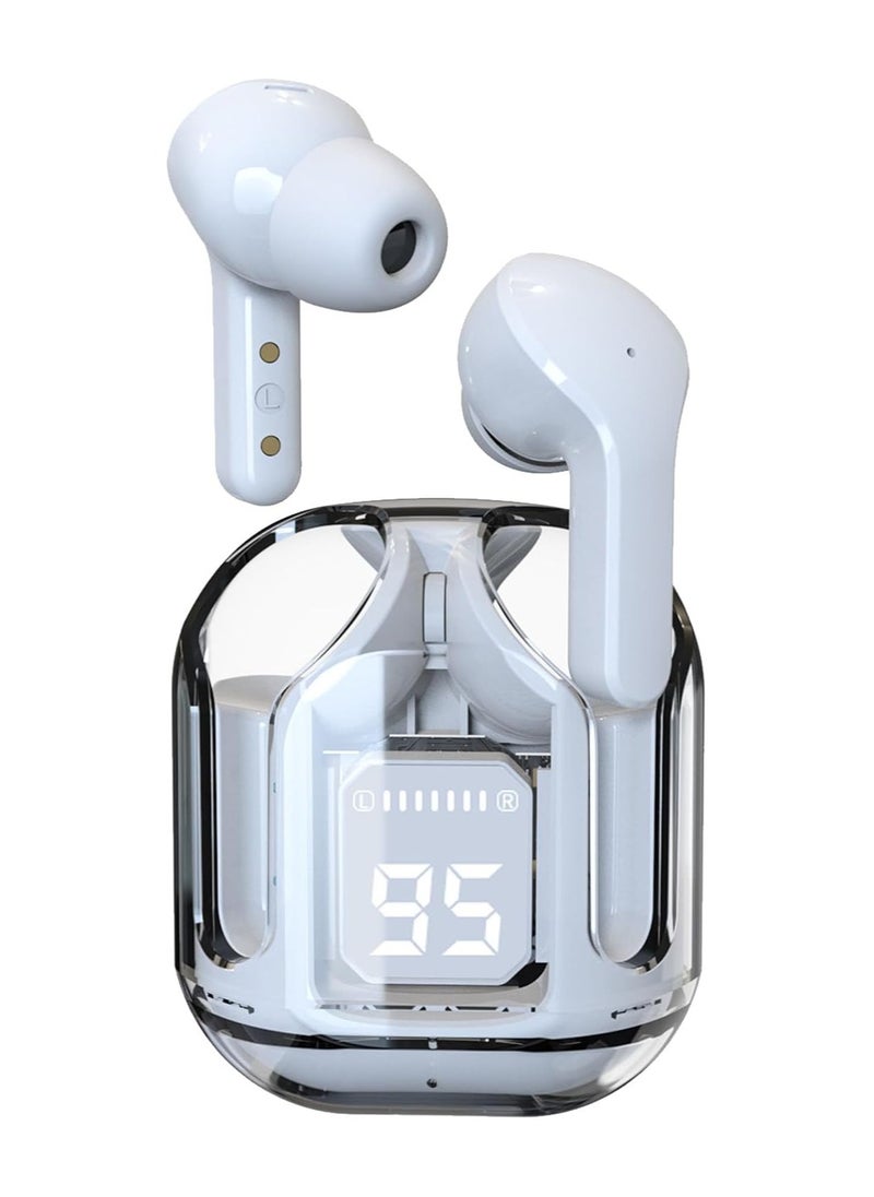 TWS Transparent Noise‑Cancelling Earbuds – Bluetooth 5.1 | 30 HR Playtime | ENC Mic | In‑Ear Comfort Tips - White  - Image 1