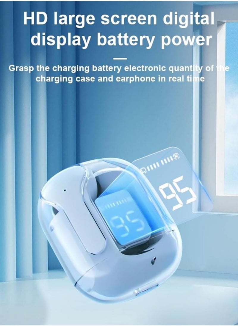 TWS Transparent Noise‑Cancelling Earbuds – Bluetooth 5.1 | 30 HR Playtime | ENC Mic | In‑Ear Comfort Tips - White  - Image 3
