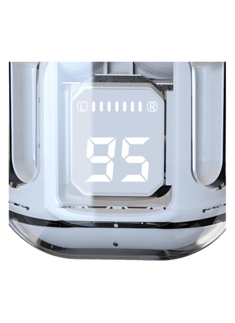 TWS Transparent Noise‑Cancelling Earbuds – Bluetooth 5.1 | 30 HR Playtime | ENC Mic | In‑Ear Comfort Tips - White  - Image 5