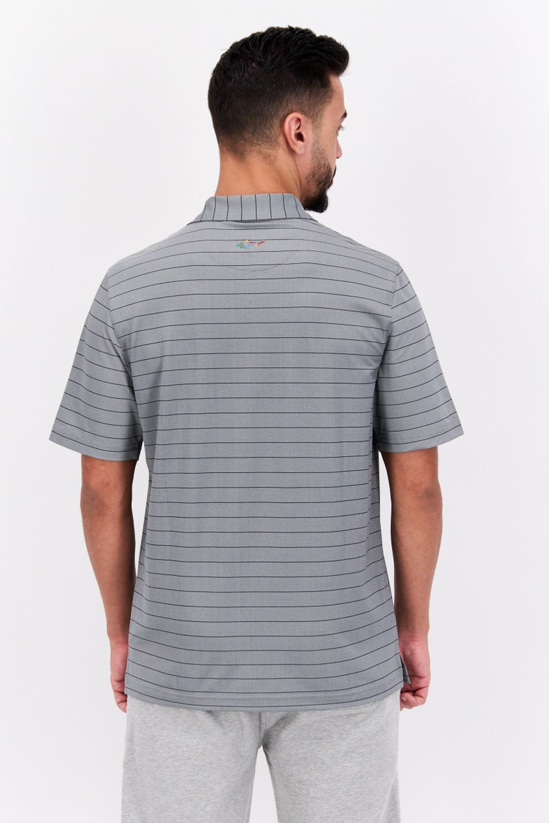 Greg Norman Men Sportswear Fit Short Sleeve Outdoor Polo Shirts, Grey - Image 3