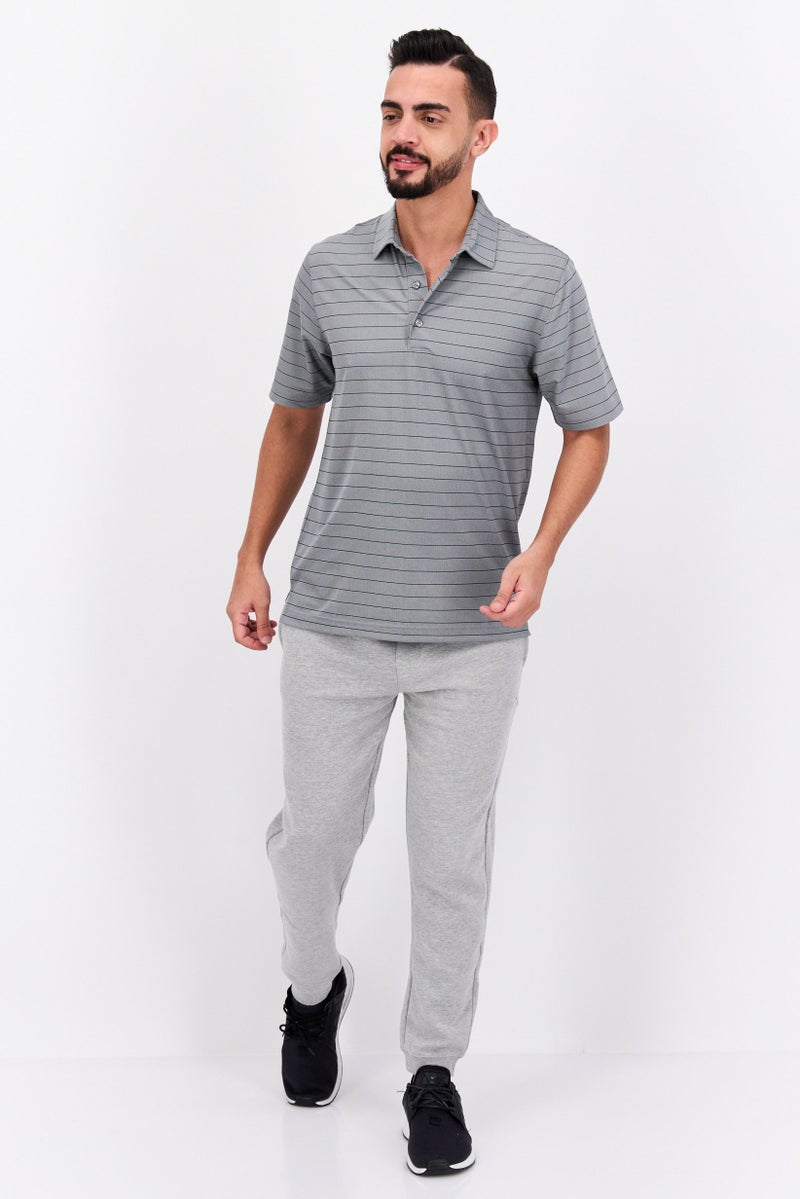 Greg Norman Men Sportswear Fit Short Sleeve Outdoor Polo Shirts, Grey - Image 2