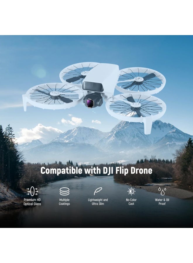 Neewer DJI Flip ND Filter Set Compatible with DJI Flip Drone (4 Pack), ND16 ND64 ND256 CPL Snap On Multicoated HD Optical Glass Neutral Density Circular Polarizing Lens Filter Accessories Kit  - Image 2