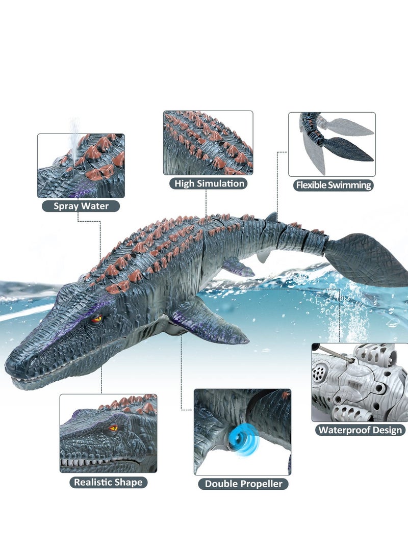كول بيبي لعبة ديناصور موساصور بتحكم عن بعد من COOLBABY، لعبة غوص ديناصور بتحكم عن بعد، مناسبة للأطفال، رذاذ خفيف، محاكاة عالية لديناصور، مناسبة للأولاد والبنات، ألعاب الاستحمام في حمام السباحة والبحيرات والمحيط - Image 2