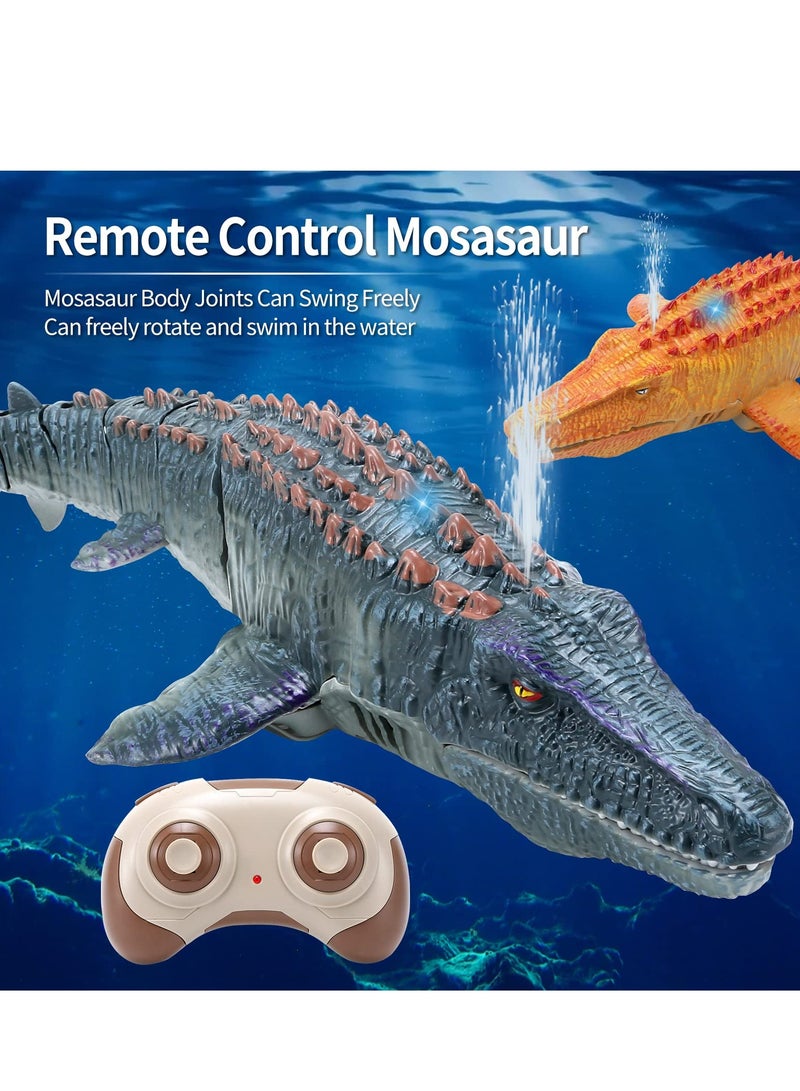 كول بيبي لعبة ديناصور موساصور بتحكم عن بعد من COOLBABY، لعبة غوص ديناصور بتحكم عن بعد، مناسبة للأطفال، رذاذ خفيف، محاكاة عالية لديناصور، مناسبة للأولاد والبنات، ألعاب الاستحمام في حمام السباحة والبحيرات والمحيط - Image 3