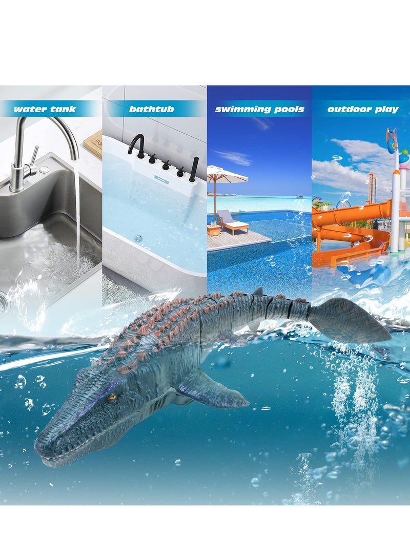 كول بيبي لعبة ديناصور موساصور بتحكم عن بعد من COOLBABY، لعبة غوص ديناصور بتحكم عن بعد، مناسبة للأطفال، رذاذ خفيف، محاكاة عالية لديناصور، مناسبة للأولاد والبنات، ألعاب الاستحمام في حمام السباحة والبحيرات والمحيط - Image 4