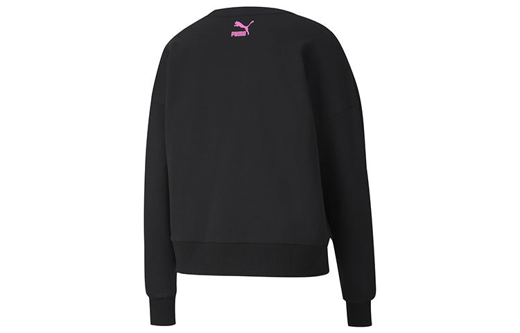 (WMNS) PUMA Sport Crew Sweater 'Black Purple'