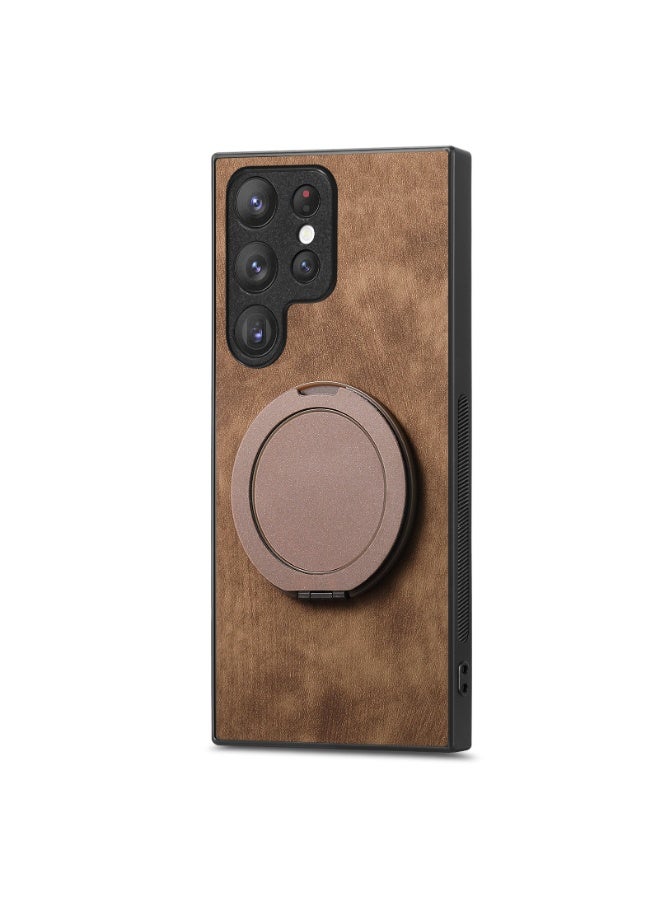 general Compatible with Galaxy S25 Ultra 5G Case, MagSafe Compatible | 360° Rotatable Ring Holder | Soft TPU Premium Synthetic Leather Ultra Lightweight Leather Case, Shock and Scratch Resistant Cover - Image 5