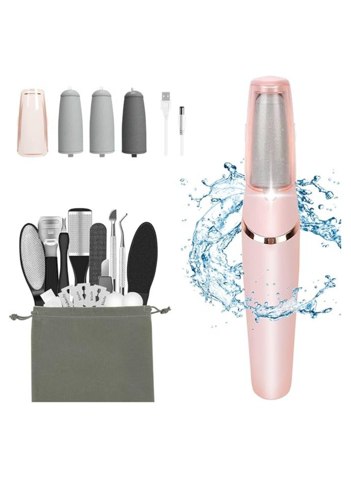 إم إي سي مزيلات مسامير القدم الكهربائية من إم إي سي هاوتادي، عصا باديكير ناعمة قابلة لإعادة الشحن، أدوات إزالة مسامير القدم الكهربائية مع 16 في 1، تزيل الجلد الجاف لأقدام أكثر نعومة، هدية مثالية، للعناية بالقدم - Image 1