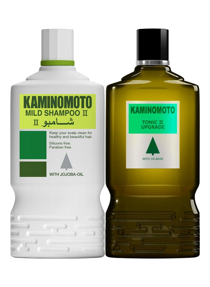 KAMINOMOTO Hair Tonic II 180 ml + Mild Shampoo 200 ml