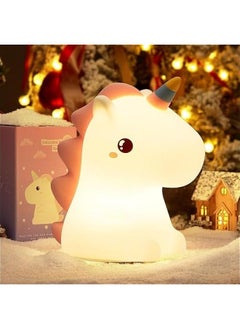 Gonice Unicorn Night Light for Girls Bedroom, Unicorns Gifts for Children's, Cute Night Lights for Kids Room, Squishy Silicone Nursery Lamp, LED Color Changing USB Rechargeable Baby Toddler Decor  - Image 1