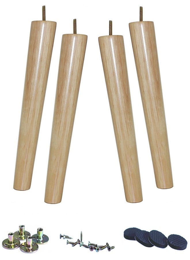 WEICHUAN Solid Rubber Wood Replacement Sofa Couch Chair Ottoman Loveseat Coffee Table Cabinet Furniture Wood Legs(10" Slant Set of 4) - Image 1