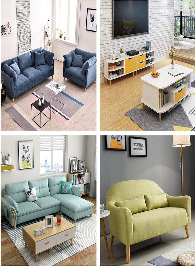WEICHUAN Solid Rubber Wood Replacement Sofa Couch Chair Ottoman Loveseat Coffee Table Cabinet Furniture Wood Legs(10" Slant Set of 4) - Image 3