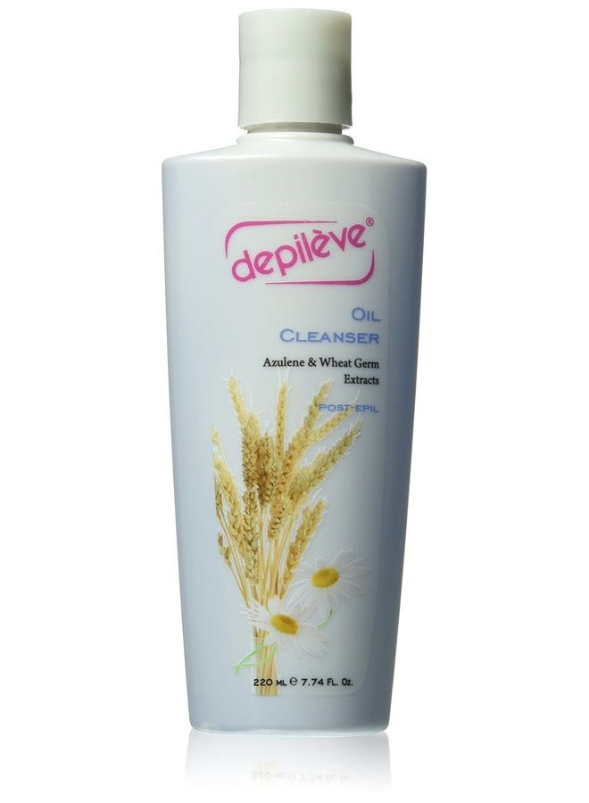 Depileve منظف زيت - زيت أزولين قابل للذوبان في الماء، يزيل أي بقايا شمع، غني بجنين القمح، زيت تدليك بعد إزالة الشعر، زجاجة 7 أونصات