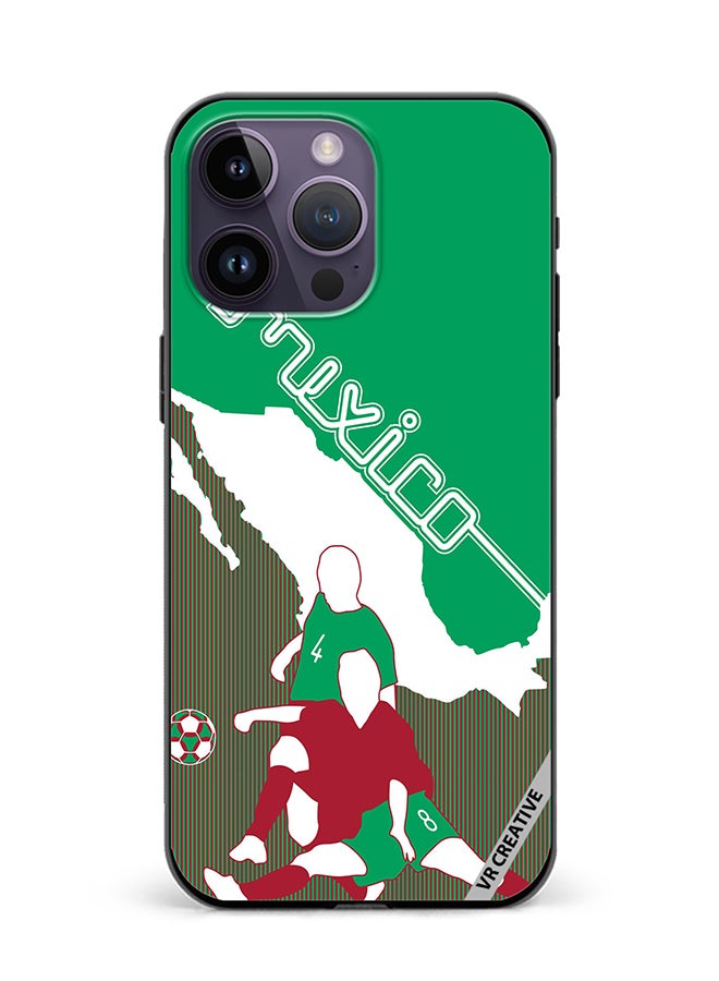 VR CREATIVE Protective Case Cover For Apple iPhone 15 Pro Mexico Football Soccer Players Design Multicolour - Image 1