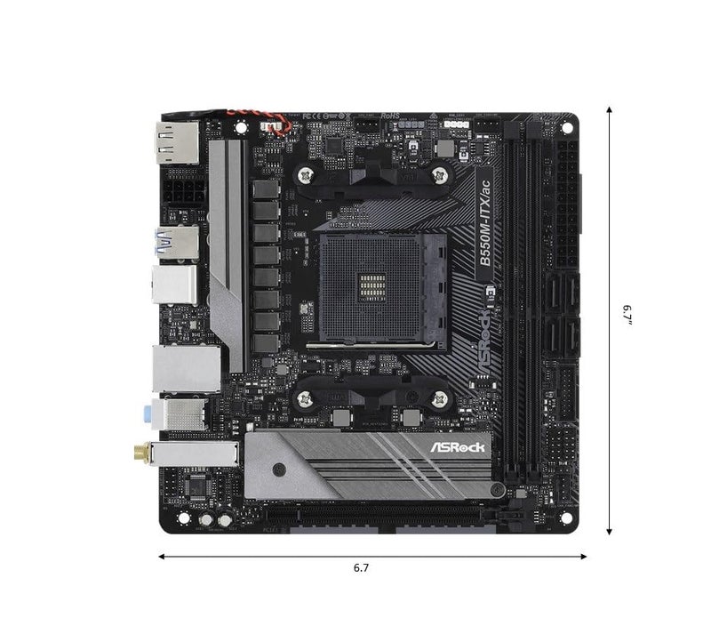 ASRock B550M-ITX/AC Supports 3rd Gen AMD AM4 Ryzen™ / Future AMD Ryzen™ Processors motherboard Mini ITX - Image 2
