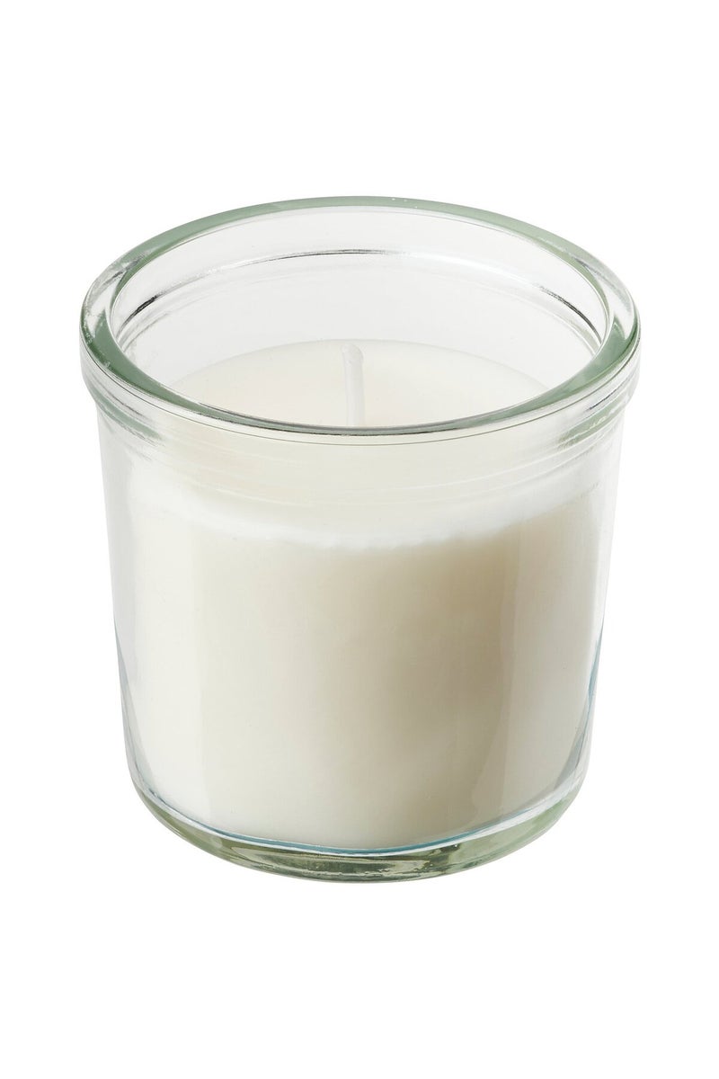 Scented candle in glass, Vanilla/light beige, 20 hr - Image 1