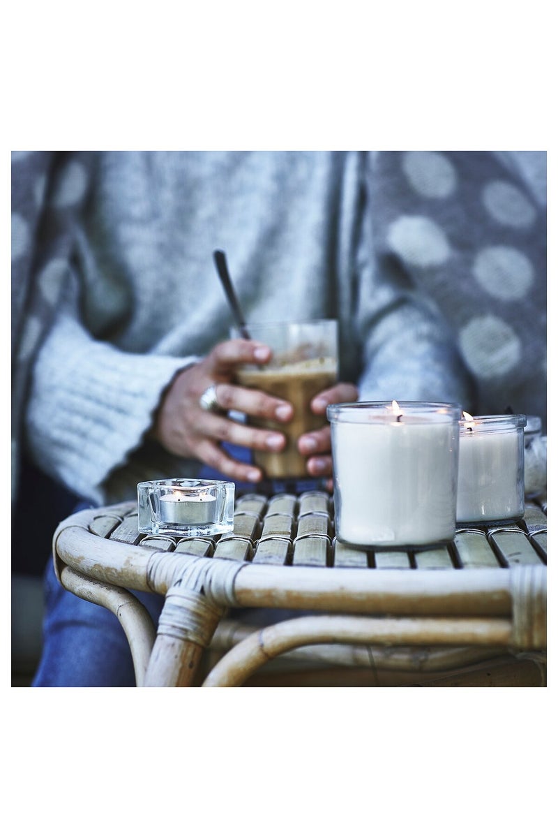 Scented candle in glass, Vanilla/light beige, 20 hr - Image 5
