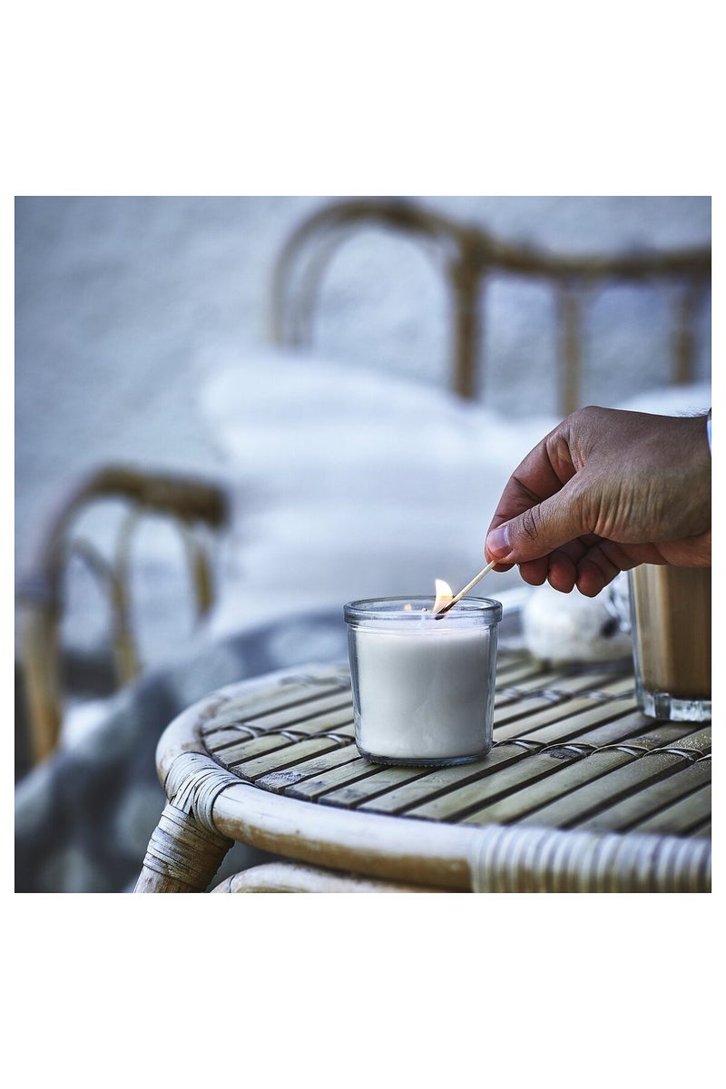 Scented candle in glass, Vanilla/light beige, 20 hr - Image 3