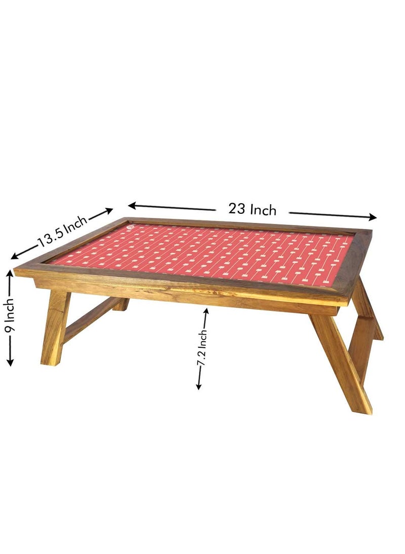 Nutcase Nutcase Folding Laptop Table for Home Bed Lapdesk Breakfast Table Foldable Teak Wooden Study Desk Sweet Pink Drops  - Image 5