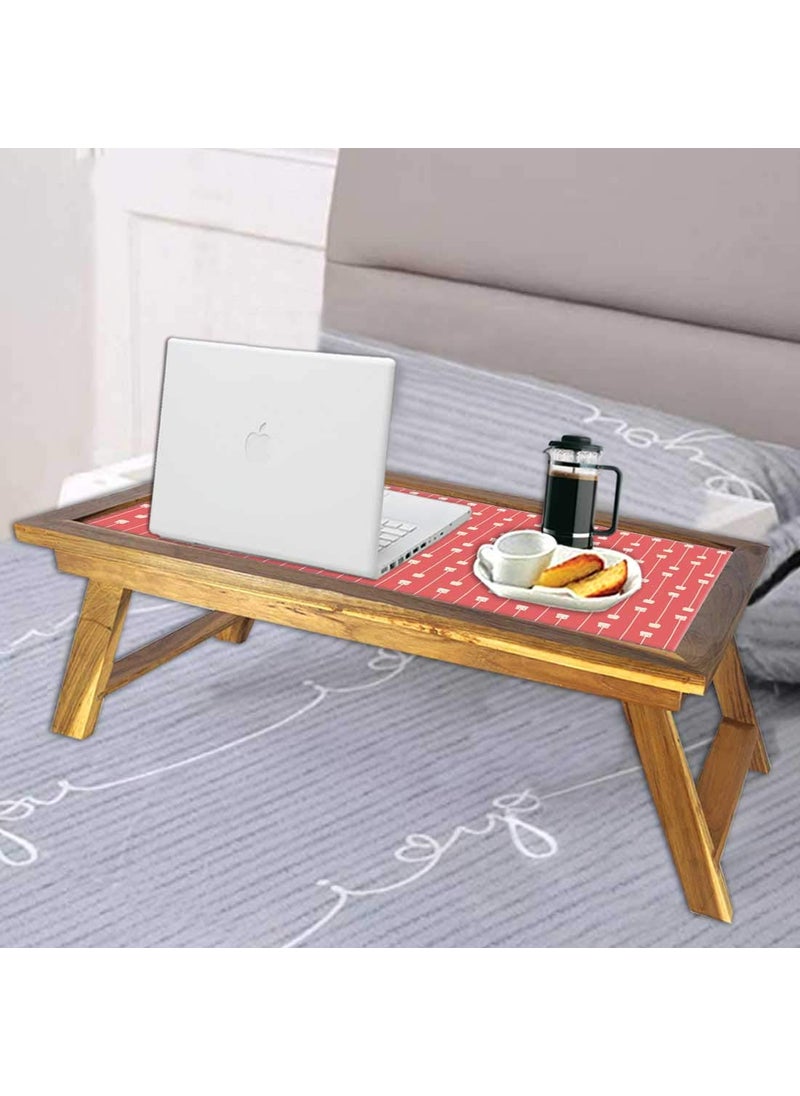 Nutcase Nutcase Folding Laptop Table for Home Bed Lapdesk Breakfast Table Foldable Teak Wooden Study Desk Sweet Pink Drops  - Image 4