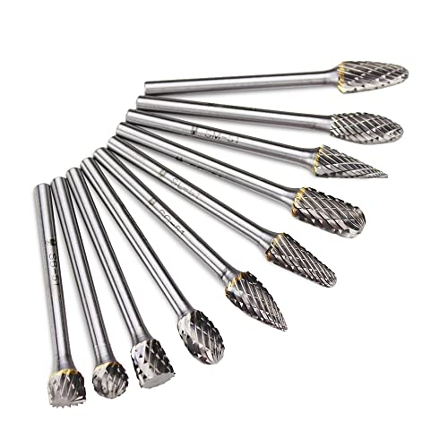 BHA Tungsten Carbide Burr Die Grinder Rotary Tool Bit Set for Metal Engraving and Precision Work, Double Cut with 1/8” Shank - 10 Pieces - Image 5