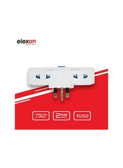 elexon ELEXON EL 7314 - T Socket Universal Extension Power Adapter, Wall Socket 4 Way Electrical Outlet Adaptor, 4 Pin Electric Sockets for Home, Office (White)  - Image 4