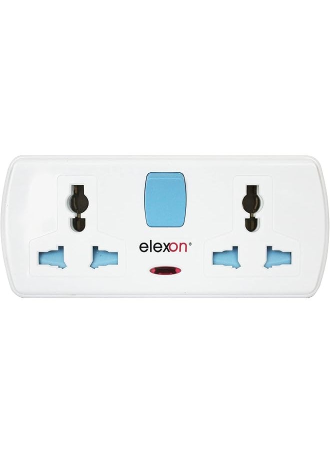 elexon - ELEXON EL 7314 - T Socket Universal Extension Power Adapter, Wall Socket 4 Way Electrical Outlet Adaptor, 4 Pin Electric Sockets for Home, Office (White) - Image 1