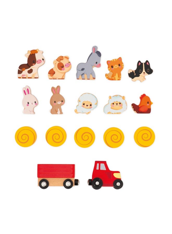 Janod Farm My First Barn Wooden 18 Piece Playset 14" Tall - Ages 2-4 - J03318 - Image 5