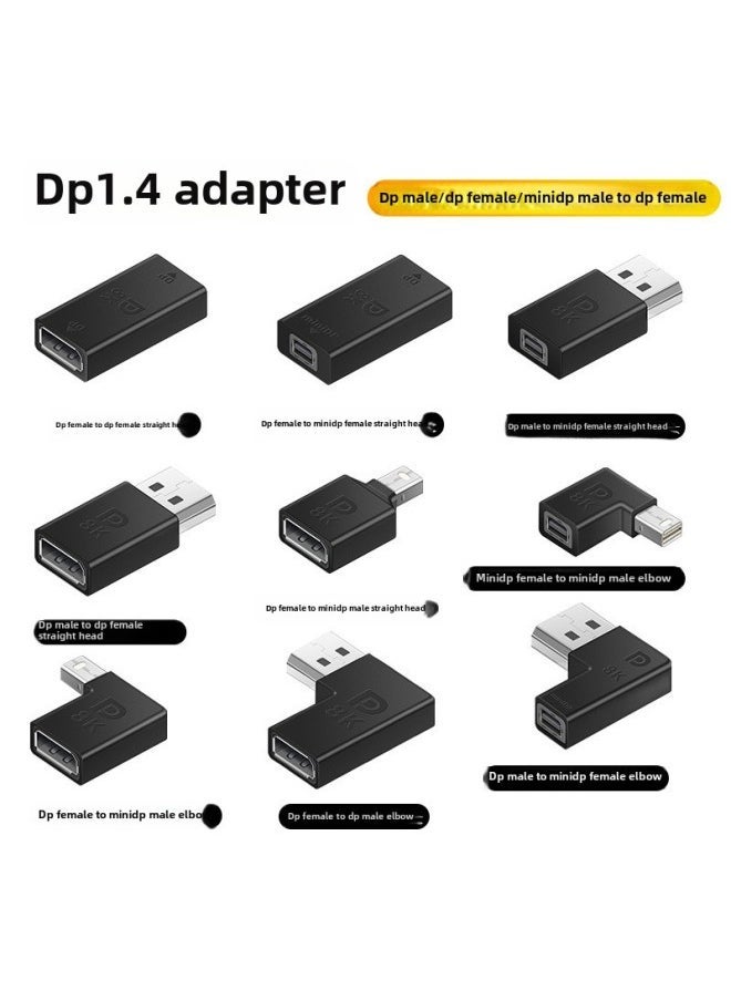DP To DP Transfer Elbow Audio And Video Grasp Head Series DP To MINIDP Straight Head 8 HD Expansion DP1.4-Number Of Interfaces:DP Mother [to MDP Mother Straight Head]] - Image 2