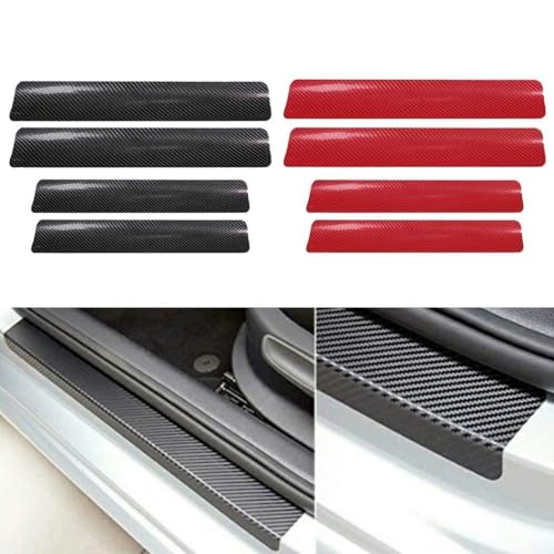 Vadda 4pcs Carbon Fibre Sticker Car Door Sill Scuff Guard, Welcome Pedal Protect, Anti-Kick Scratch for Cars Doors (Vda_Golden_Door_sillicar_V) - Image 4