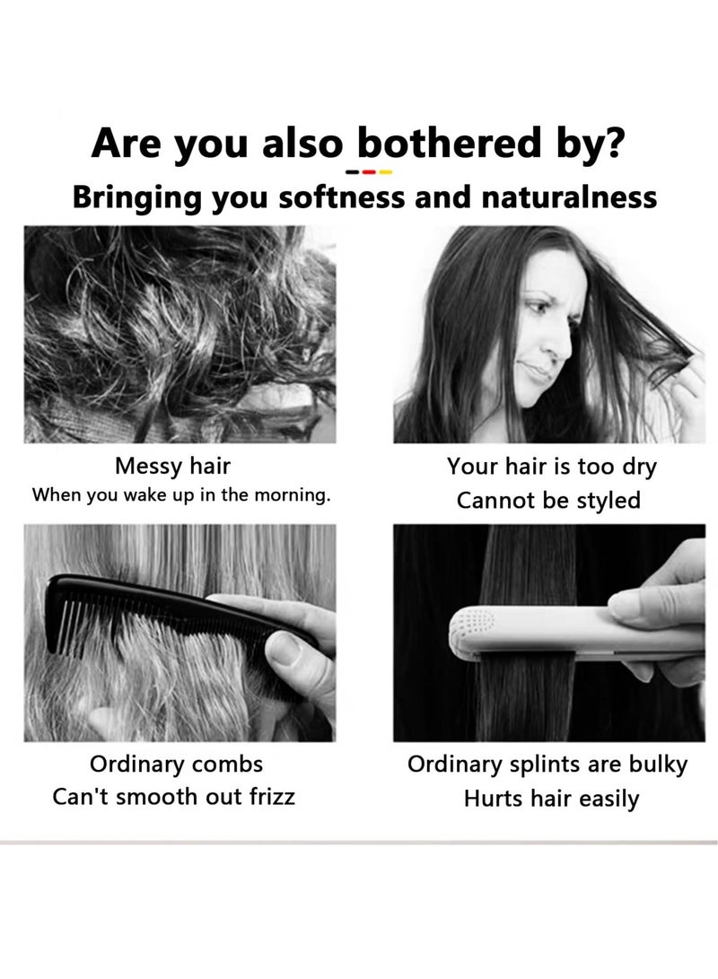 Excefore Portable Hair straightening Brush, Upgraded Hot Air Comb, Hot Air Straightener, Heated Comb Teeth, One-Touch Folding, for Women, Any Hair Type can Easily Handle (High Gray) - Image 3