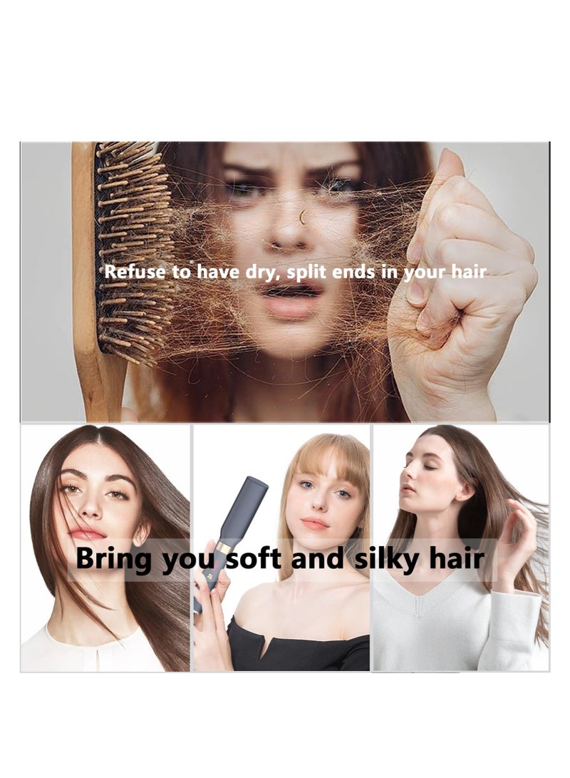 Excefore Portable Hair straightening Brush, Upgraded Hot Air Comb, Hot Air Straightener, Heated Comb Teeth, One-Touch Folding, for Women, Any Hair Type can Easily Handle (High Gray) - Image 4