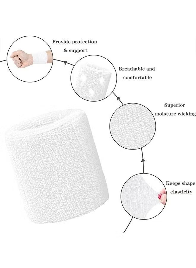 YJ 3 pairs of sports wrists,Wrist Sweatbands Tennis Wrist Bands Absorbent Sweat Band for Men and Women, Breathable Cotton Sweatbands for Working Out, Football, Basketball, Running Athletic Sports - Image 3