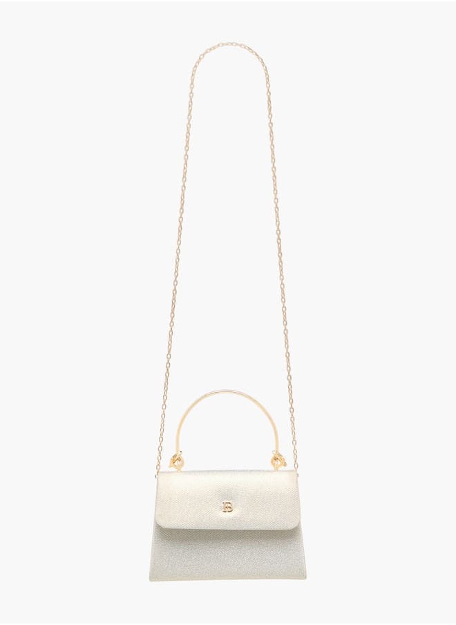 Flora Bella By Shoexpress Women's Textured Satchel Bag with Handle and Chain Strap  - Image 2
