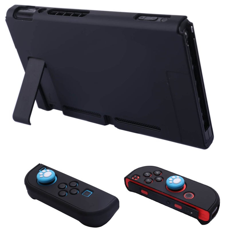 COMCOOL Dockable Case for Nintendo Switch 3 in 1 Protective Cover Case for Nintendo Switch and Joy-Con Controller with Screen Protector and Thumb grips - Black - Image 4