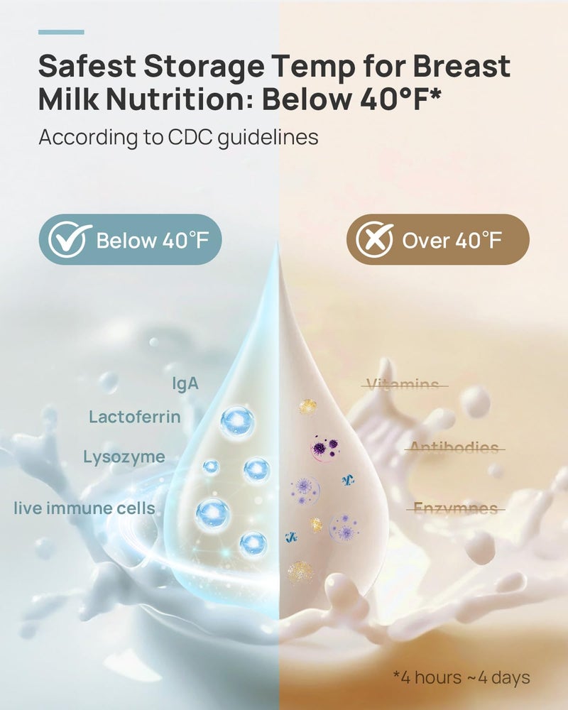 Papablic 360Â° CapsuleChill Breastmilk Cooler for 36H Safe Storage, Stress-Free Portable Breast Milk Chiller for Working Mom, 20oz Travel Cooler with 2pcs Stainless Steel Baby Bottles, Lilac Purple - Image 3