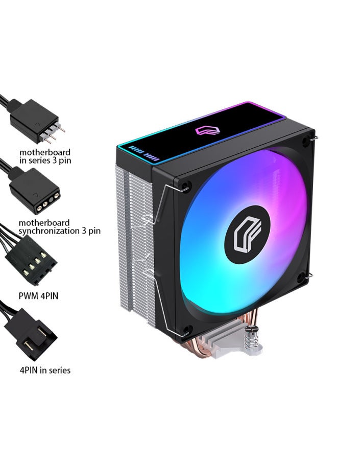 LOVINGCOOL Desktop Computer Temperature-controlled Argb Air-cooled Full-platform Amd Cooling Fan With Four Copper Pipes Cpu Cooler With Digital Display Design - Image 1