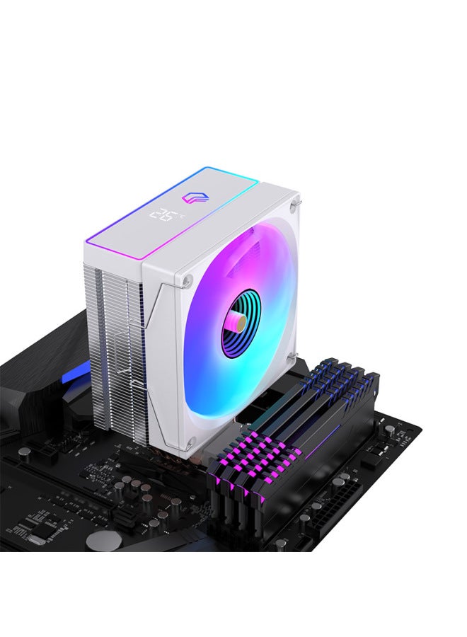 LOVINGCOOL Desktop Computer Temperature-controlled Argb Air-cooled Full-platform Amd Cooling Fan With Four Copper Pipes Cpu Cooler With Digital Display Design - Image 2