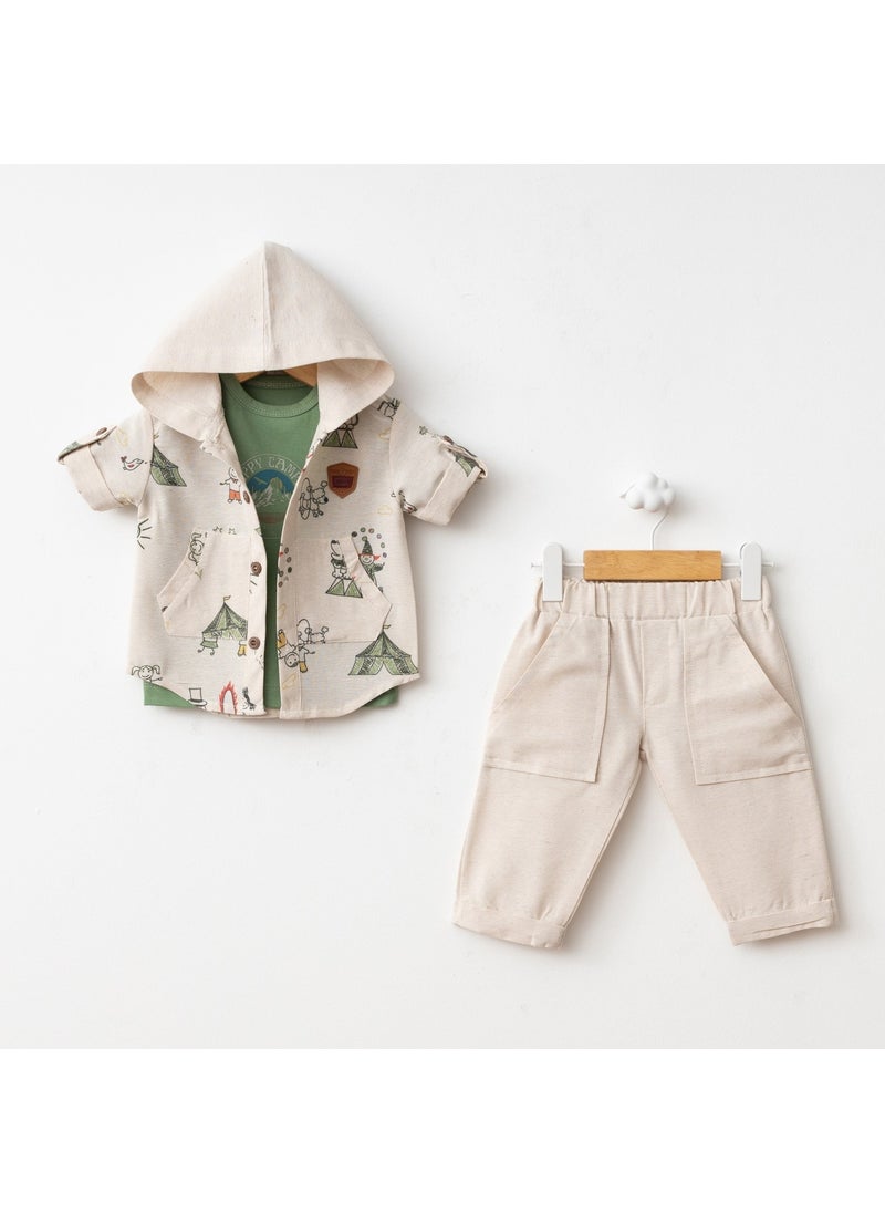 FOR MY BABY Tent Print Short Sleeve Shirt Set  - Image 1