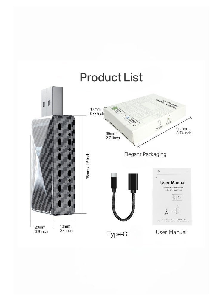 2 in 1 Wireless Carplay Auto Adapter Mini Box with Bluetooth 5.0 and WiFi for Wired CarPlay/Auto Cars - Image 5