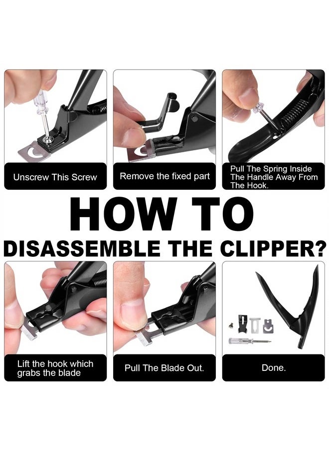 BELLEBOOST Nail Tip Clipper Edge Cutter Adjustable Stainless Steel False Artificial Acrylic Fake Trimmer Manicure Pedicure Sharp Rustproof Blade Clip Tool for Salon Home Art,Beauty Design DIY Use Black  - Image 3