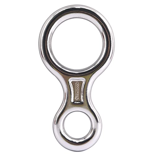 NewDoar Climbing Gear Downhill Equipment, Descender Rappel Rock Climbing Descending Belaying Equipment Rescue Figure 8 Descender Rigging Plate 35KN for Climbing Belaying and Rappeling Device(White) - Image 1
