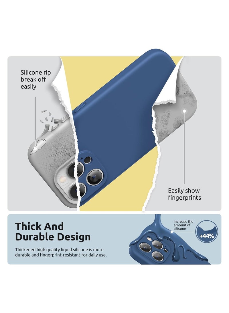 Raxoom Design for iPhone 15 Pro Max Case [2 x Screen Protectors & 1 x Lanyard], Liquid Silicone Protection for Each Lens Shockproof Cover for iPhone 15 Pro Max 6.7 inch 2023, Blue Jay - Image 2