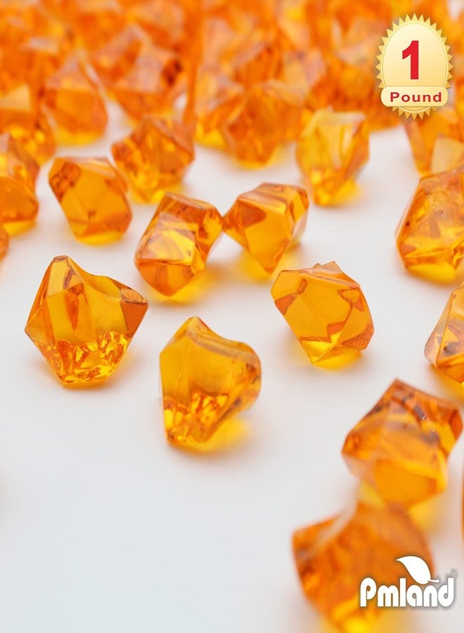 PMLAND 180 Pieces Orange Acrylic Ice Rocks - Crushed Fake Ice Gems Decorative Crystal Stones for Vase Filler Wedding Table Scatter Party Centerpiece DIY Crafts Aquarium and Home Décor - Image 4