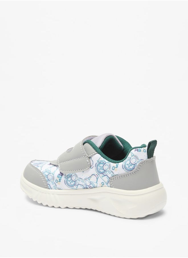 LBL by Shoexpress Boys Game Print Sneakers with Hook and Loop Closure  - Image 2