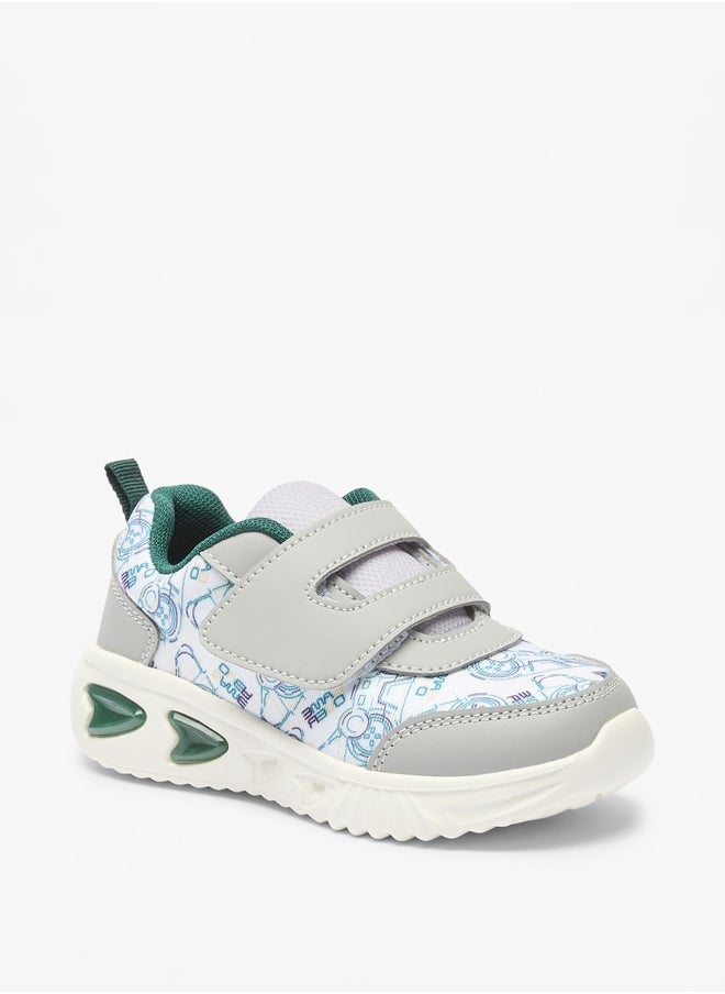 LBL by Shoexpress Boys Game Print Sneakers with Hook and Loop Closure  - Image 1