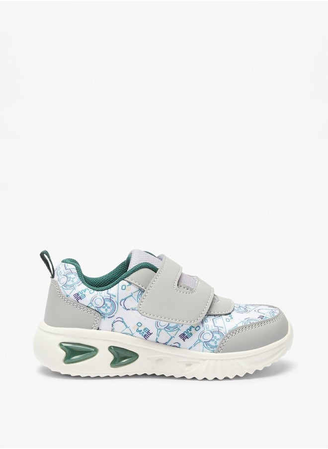 LBL by Shoexpress Boys Game Print Sneakers with Hook and Loop Closure  - Image 3