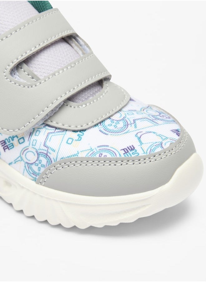 LBL by Shoexpress Boys Game Print Sneakers with Hook and Loop Closure  - Image 5