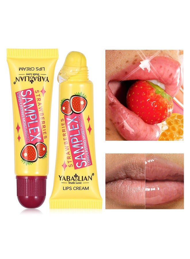 يابوليان كريم الشفاه بالفراولة ، ترطيب طويل الأمد ، يمنع التشقق ، خالي من الصبغة ، علاج الشفاه الطبيعي ، الفراولة - Image 1